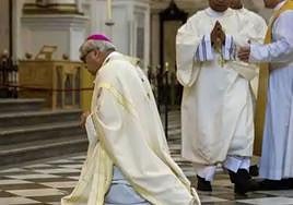 Un arzobispo durante una misa en la que se pidió perdón por los casos de abusos sexuales.