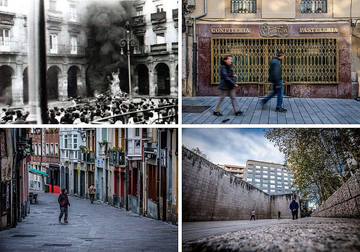 Un avión nazi estrellado en la plaza de España, la pastelería Amaya que elaboraba los 'andresitos', la calle Nueva Dentro que fue escenario de un brutal crimen y la plaza de Los Fueros, donde hay quienes decían haber visto un ovni hace décadas.