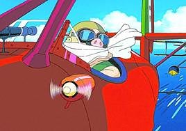 'Porco Rosso'. El protagonista es un piloto con aspecto de cerdo en la Italia amenazada por elfascismo.