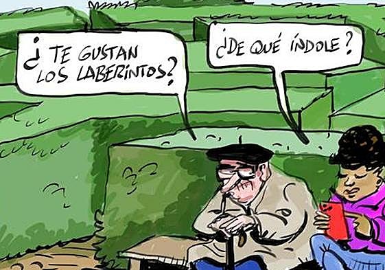 La viñeta de Cerrajería sobre el laberinto vegetal de Olárizu