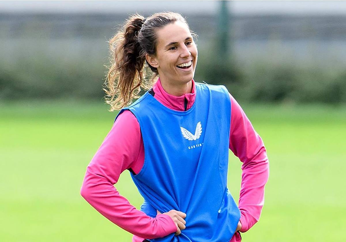 Maddi Torre, durante un entrenamiento en Lezama.