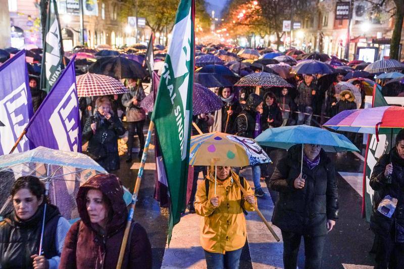 Manifestación por la huelga feminista en Bilbao