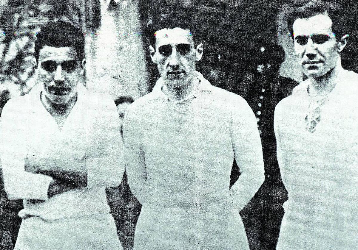 Los tres exalavesistas. De izquierda a derecha, Olivares, Ciriaco y Quincoces cuando dejaron Vitoria por Chamartín.