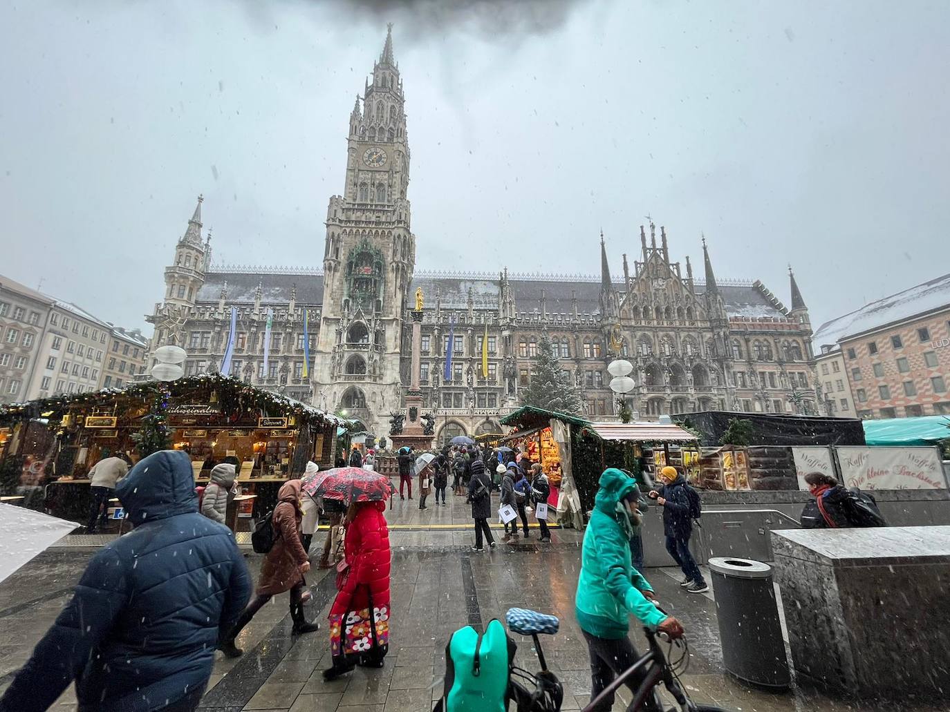 Múnich al inicio de la tormenta de nieve, el día 30.