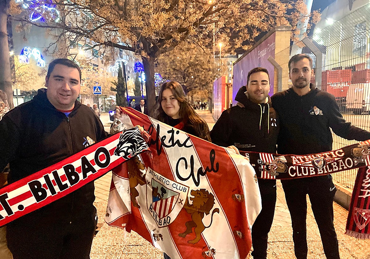 Mario González, Paula Barba, Carlos Morago y Jorge Díaz este lunes en Los Cármenes.