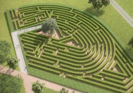 Recreación del laberinto vegetal que se creará en el Jardín Botánico de Olárizu.