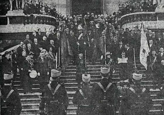 Conmemoración del sitio de Bilbao en el Ayuntamiento, el 25 de diciembre de 1923.