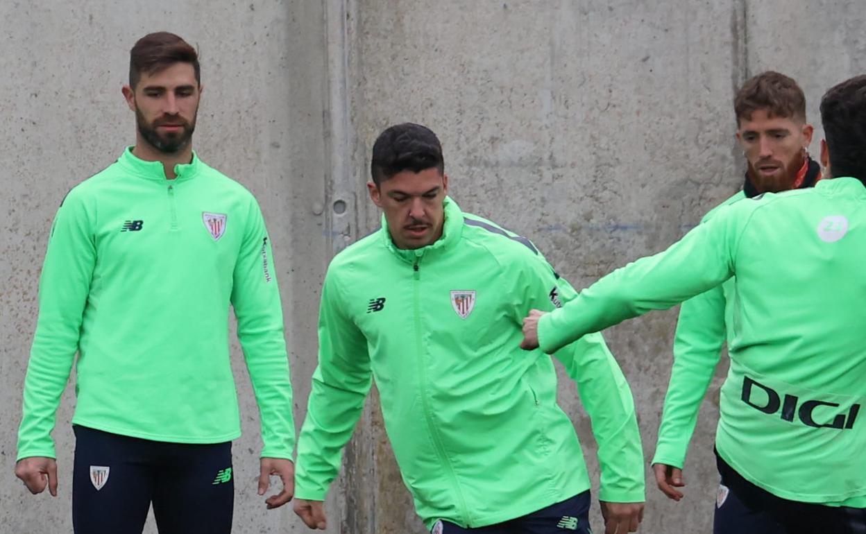 Ander Capa en la sesión del sábado en Lezama.