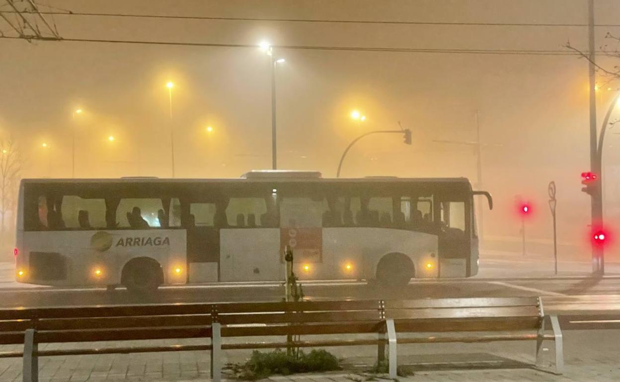 Álava amanece con una intensa niebla y temperaturas bajo cero