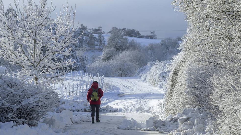 Álava vive el primer temporal de nieve del invierno