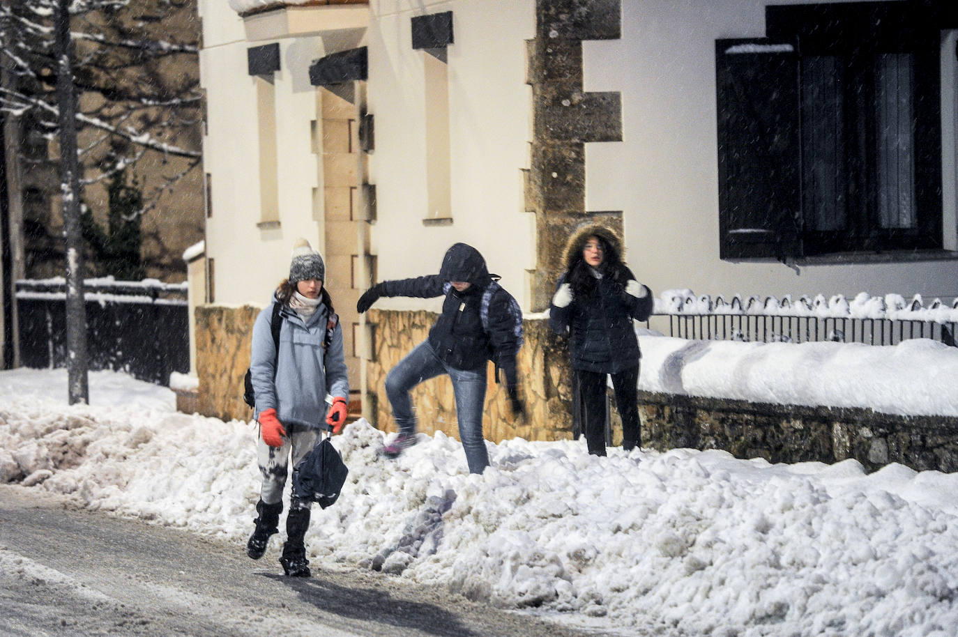 Fotos: Álava convive con la nieve en la segunda jornada del temporal