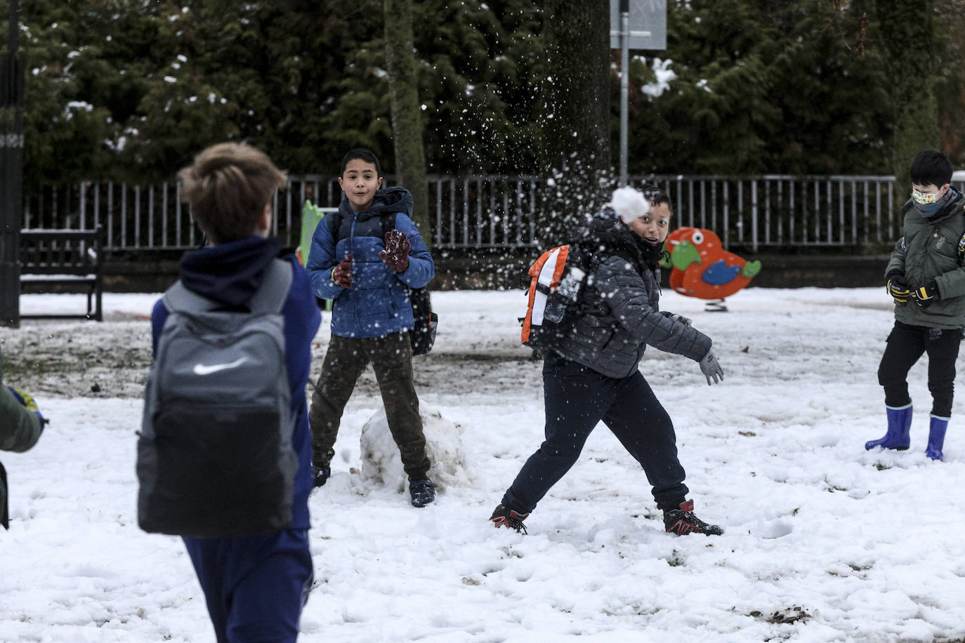 Fotos: Álava convive con la nieve en la segunda jornada del temporal