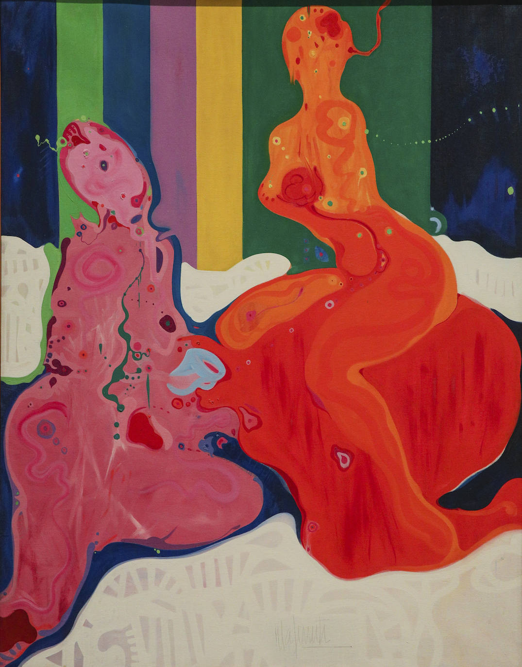 'Figuras en su juego', óleo sobre lienzo de 1969.