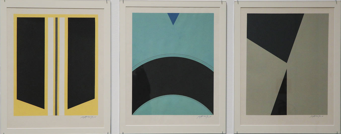 Tres ejemplos de la o0bre de Laf8uente en gouache sobre papel, de 1975.