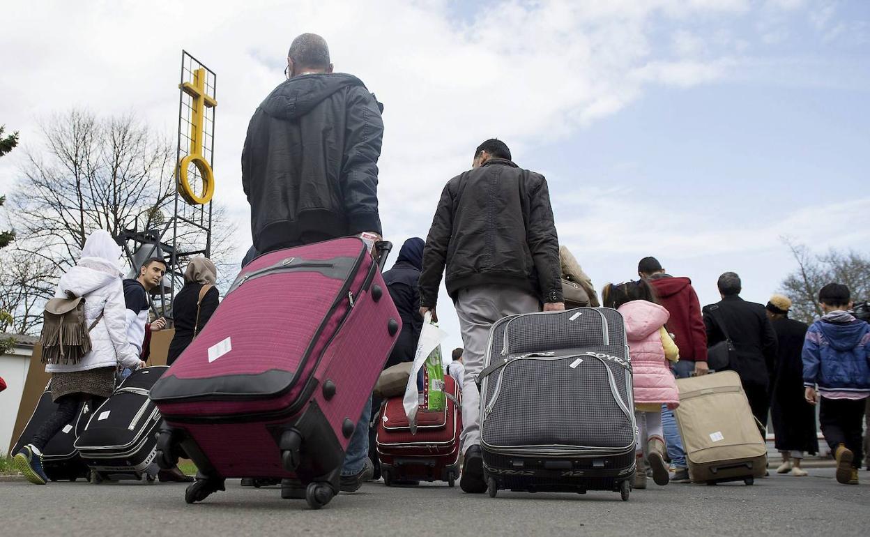 Refugiados llegando a Alemania. 