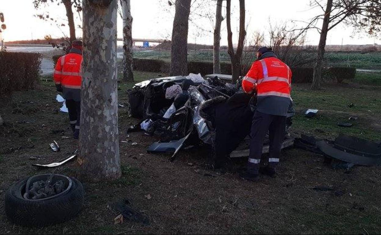 Imagen del coche tras el siniestro 