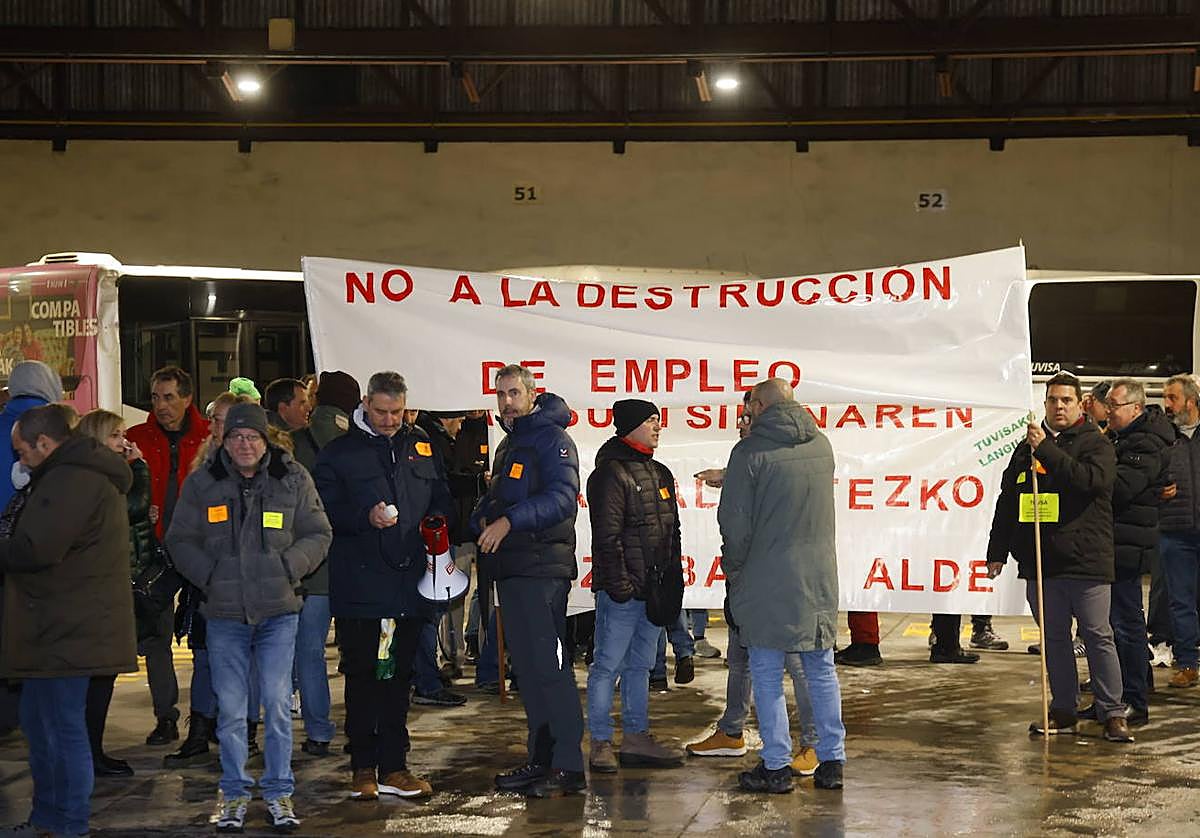 Trabajadores de Tuvisa en una de sus recientes movilizaciones.
