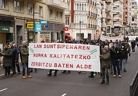 Manifestación de los trabajadores de Tuvisa.