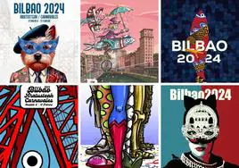 Los bilbaínos elegirán la imagen del Carnaval 2024 entre seis carteles finalistas