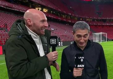 El divertido momento entre Gaizka Toquero y Ernesto Valverde tras el derbi