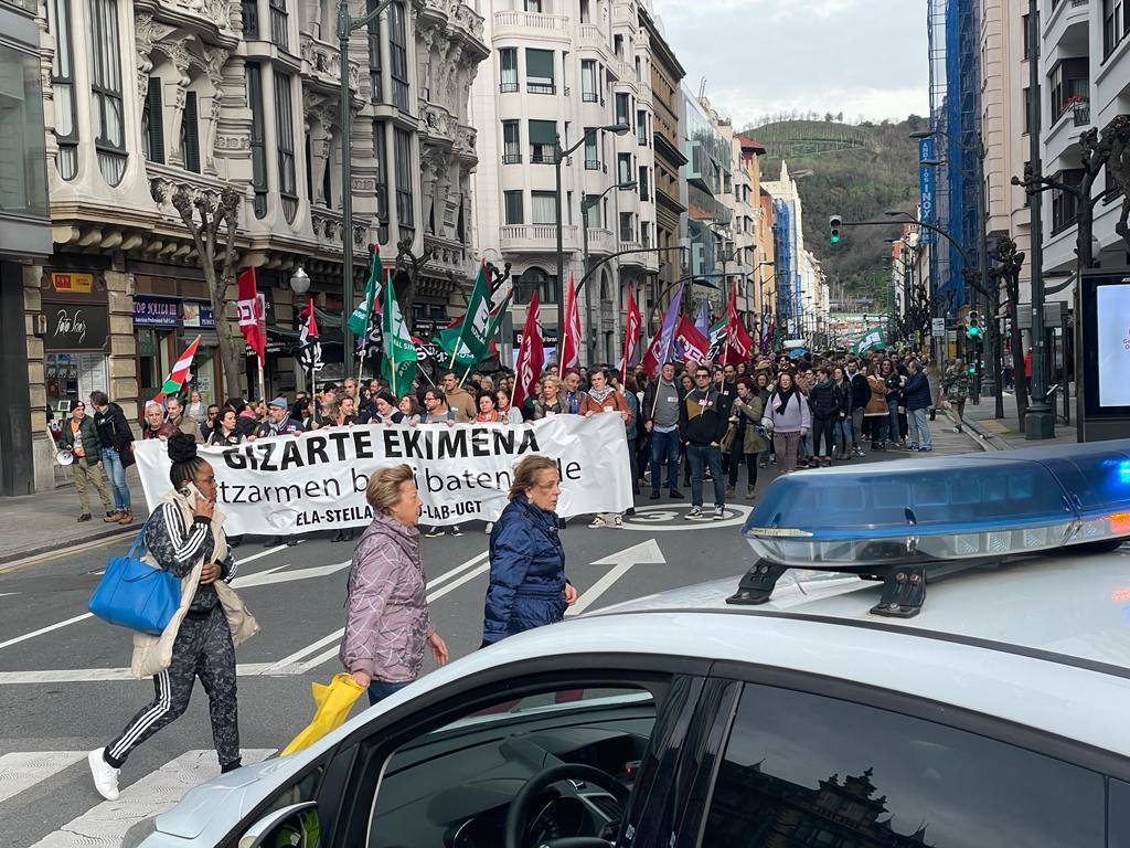 Manifestación de los trabajadores de la educación concertada en Bilbao