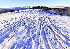 La cima del Ulizar con la sierra de Aralar al fondo.