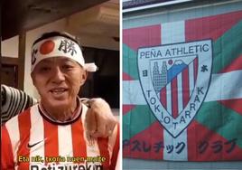 Fiesta en la peña más exótica del Athletic: su presidente japonés se atreve a cantar el 'Txoria Txori'