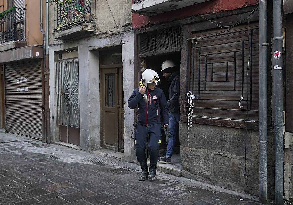 El edificio okupado que se incendió en la calle Santo Domingo.