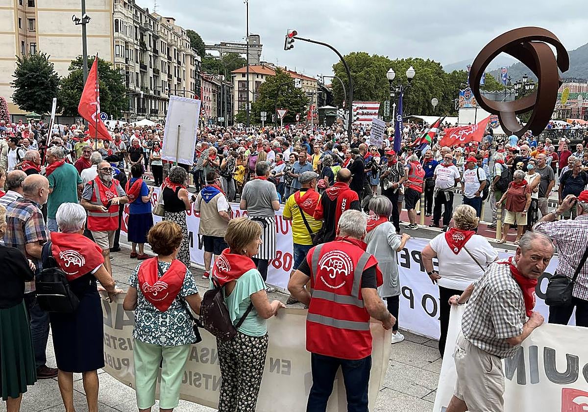 Manifestación de pensionistas en Bilbao