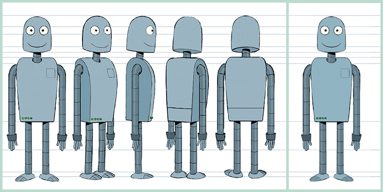 Los personajes de 'Robot Dreams' se dibujan en las distintas posiciones. Al mostrarlos como una secuencia se produce la animación.
