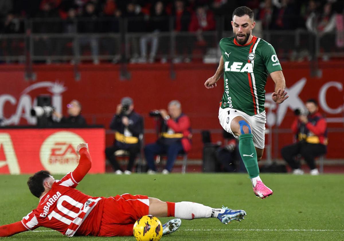 Rioja, en el partido del pasado viernes contra el Almería.