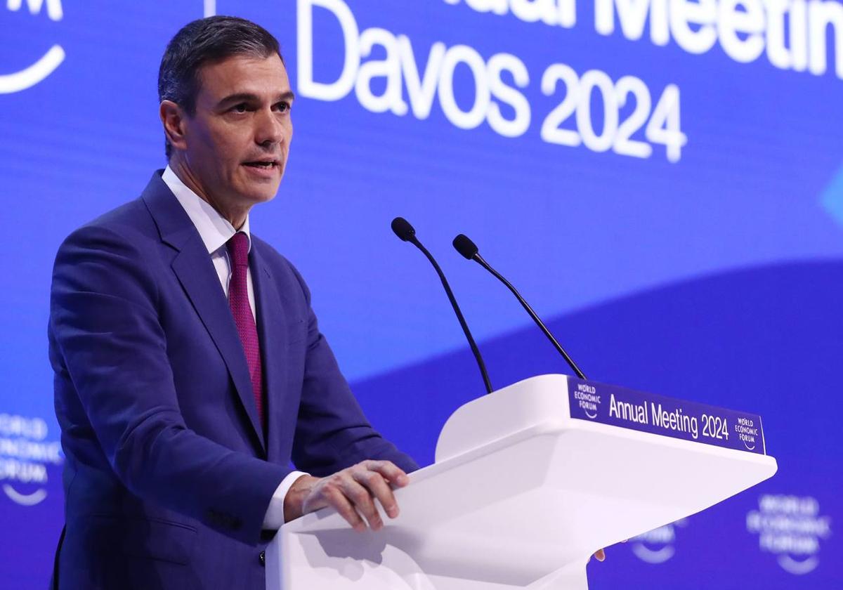 El presidente del Gobierno, Pedro Sánchez en el Foro Económico Mundial en Davos.