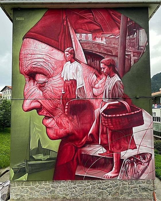 El mural 'La entrañas de la memoria' que luce en Ondarroa es uno de los mejores del mundo.