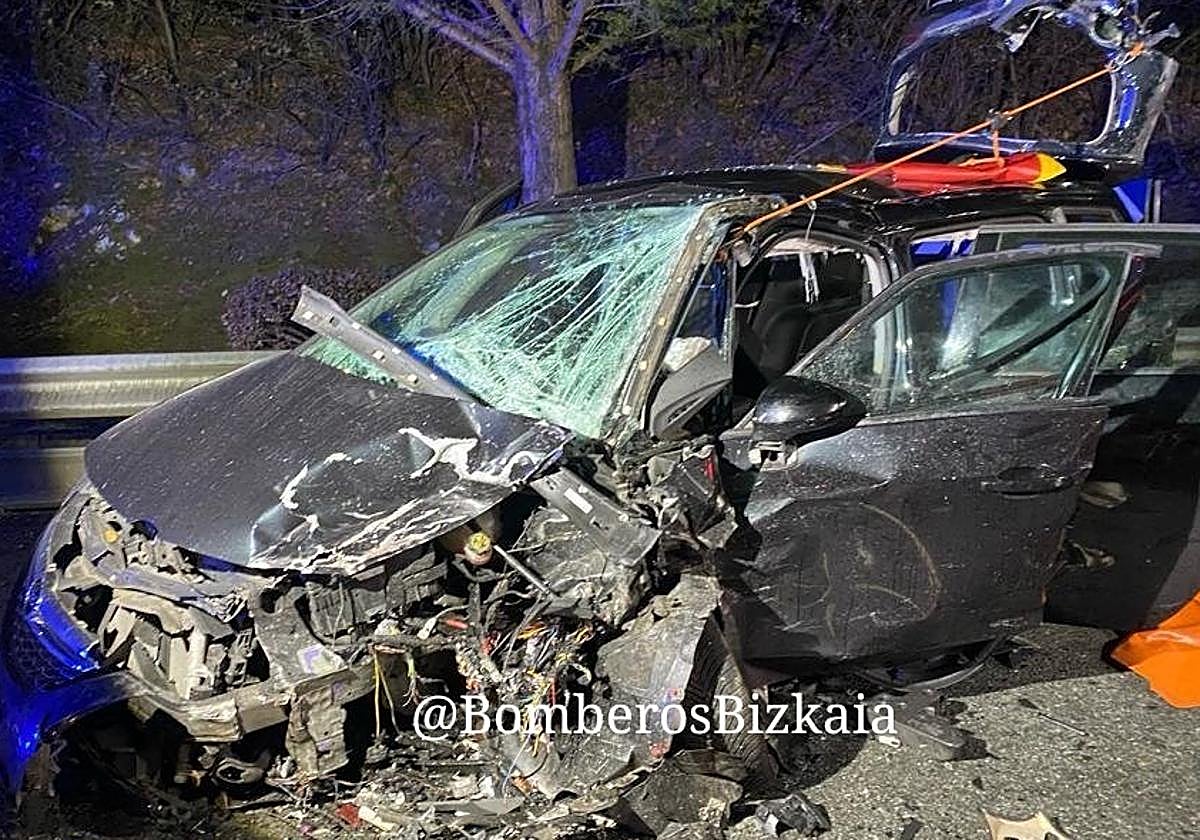 Uno de los vehículos siniestrados.