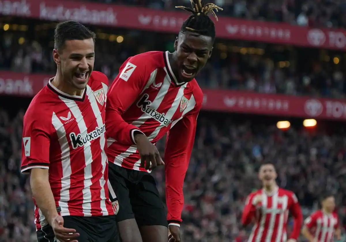 Guruzeta y Nico Williams metieron los dos goles en la última victoria del Athletic el Atlético en San Mamés.