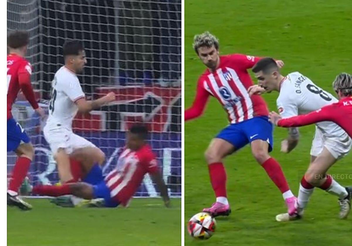 ¿Es roja a Reinildo en el penalti? ¿Y la entrada de Griezmann a Sancet?