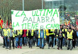 Agricultores de Castilla y León se manifestaron ayer por una carretera de Salamanca