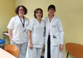 Las doctoras Sonia Ibarretxe, Inés Escalza y Sara Valle.