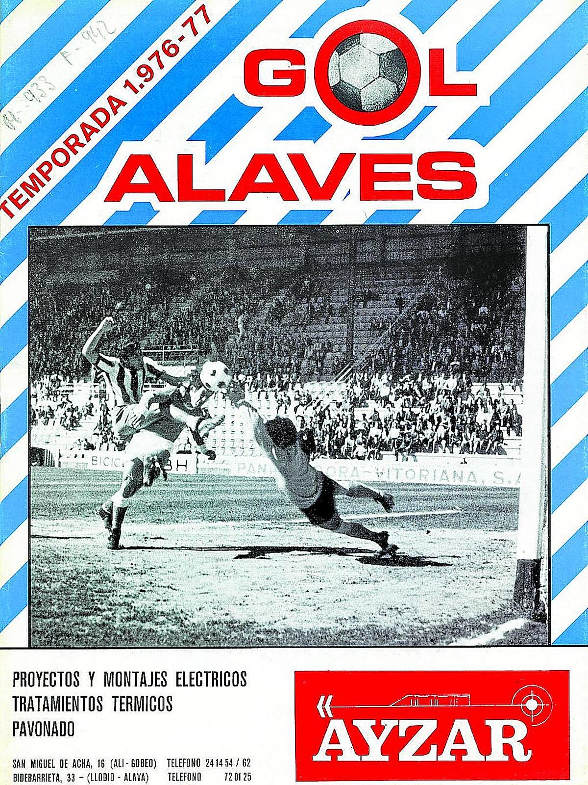 Portada de la revista 'Gol alavés' de la liga 1976-77