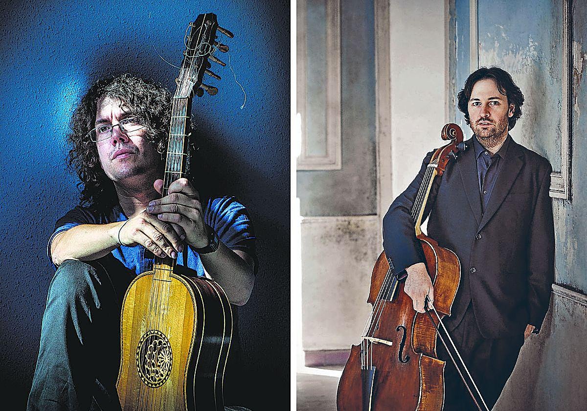 1. Euskal Barrokensemble. Enrike Solinís utiliza los cuadros como fuente de información para su orquesta. 2. La Ritirata. Josetxu Obregón, con su violonchelo.