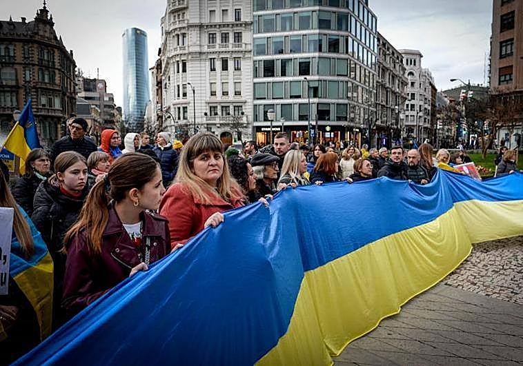 Imagen de la concentración de esta tarde en Moyua