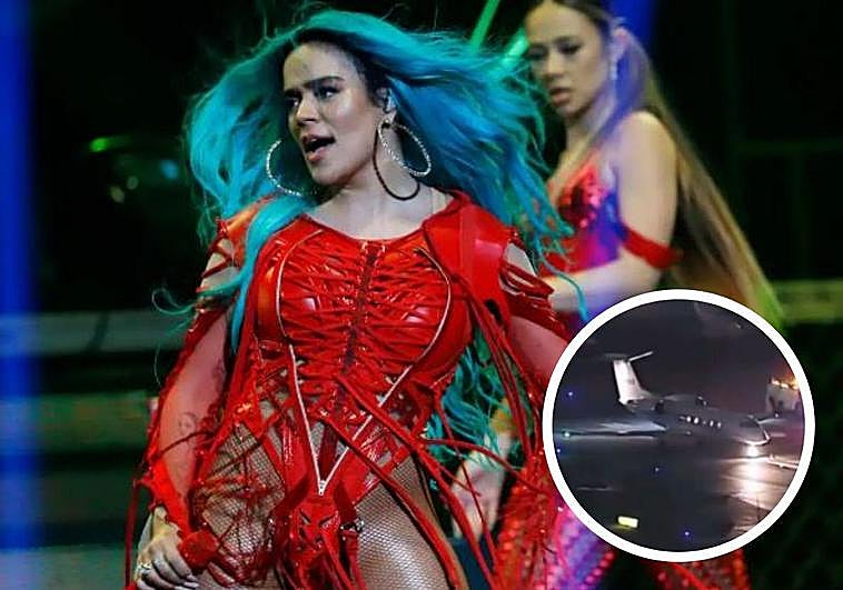 Así fue el aterrizaje de emergencia del jet privado de Karol G