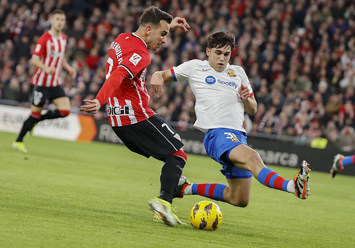 Berenguer, cuyo tiro lo tapa Cubarsí, estuvo muy incisivo.