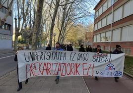 Movilización en el campus alavés de la UPV.