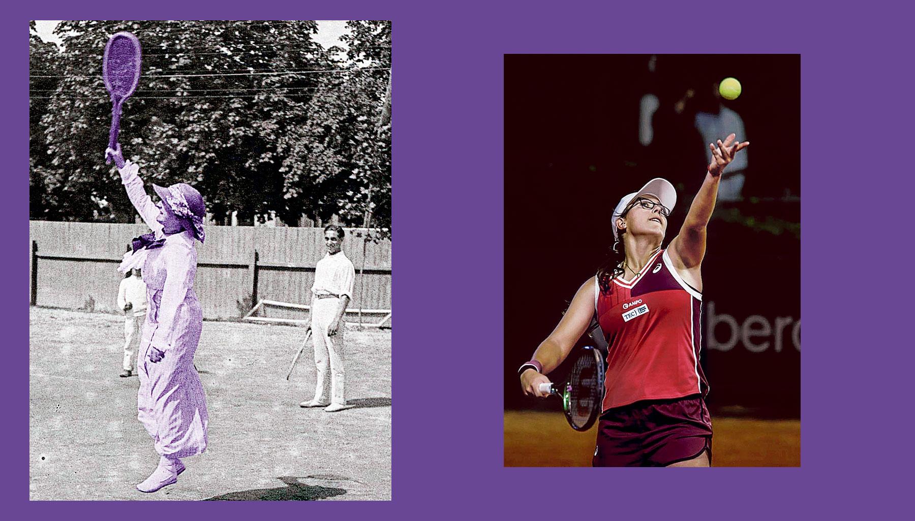 Imagen - Una mujer juega al tenis en el Vitoria Club en 1913. La fotografía, de T. Alfaro, procede de los fondos del Archivo Municipal de Vitoria-Gasteiz.