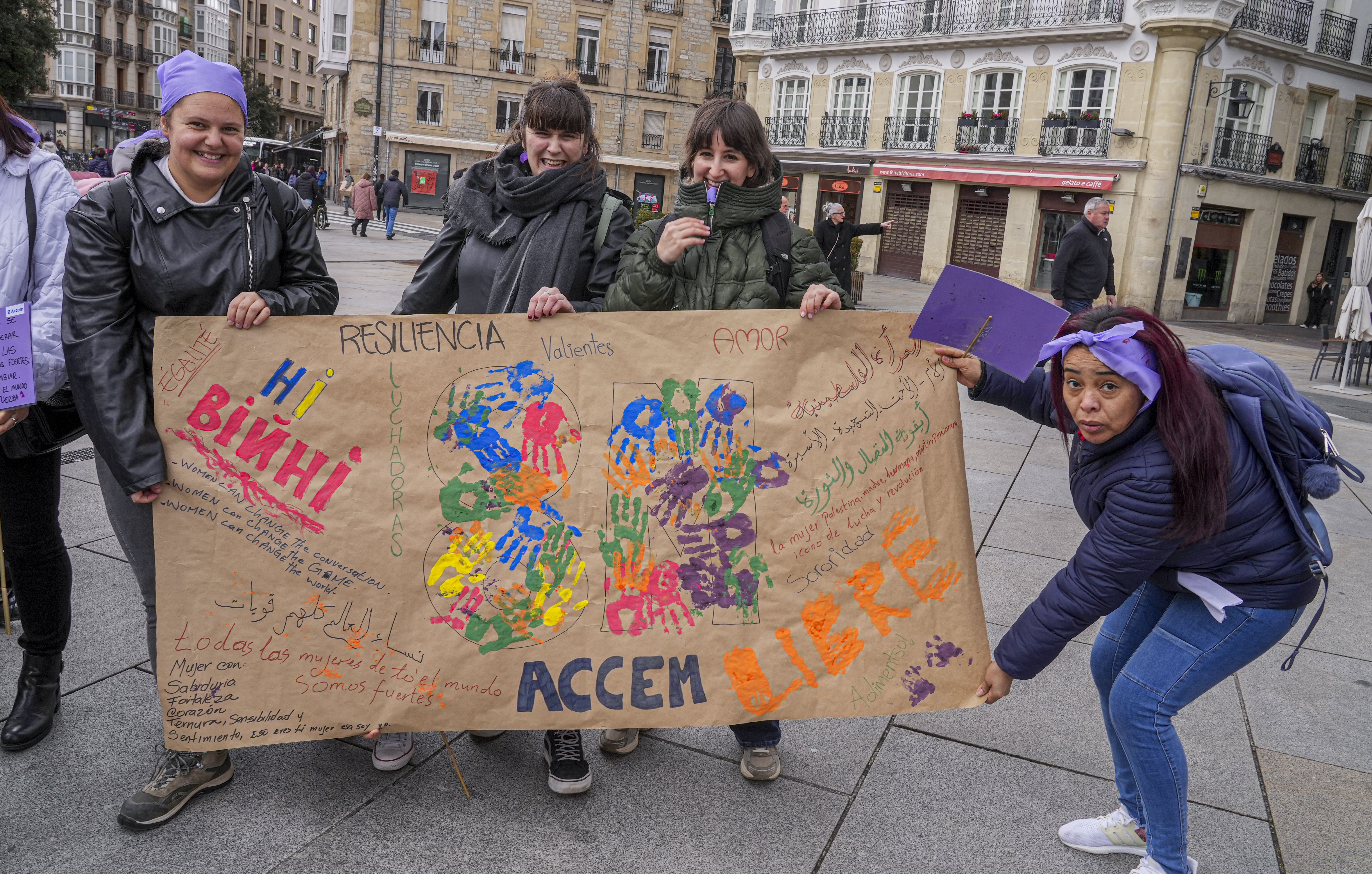 Las imágenes de las protestas de la mañana del 8M