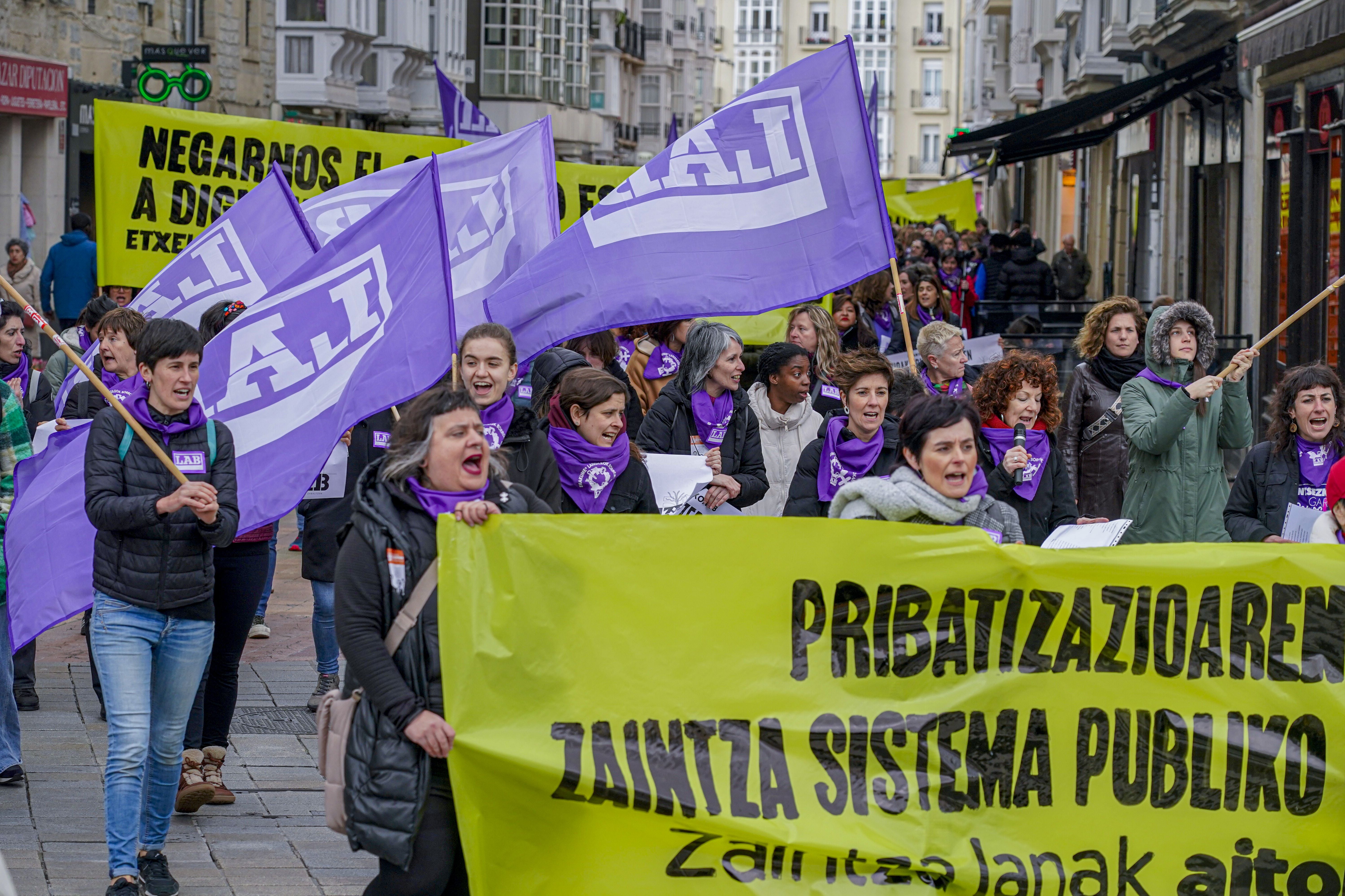 Las imágenes de las protestas de la mañana del 8M