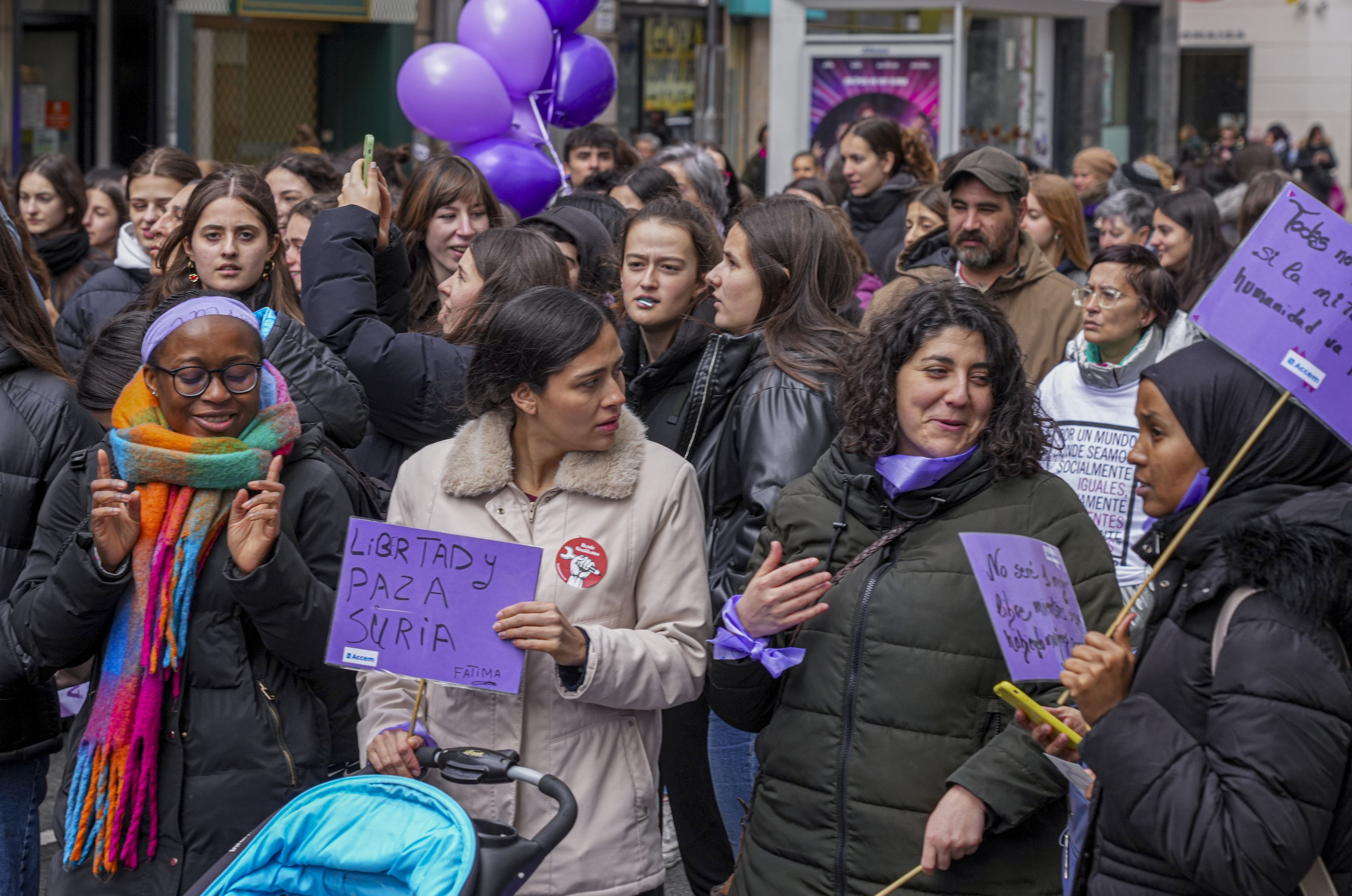 Las imágenes de las protestas de la mañana del 8M