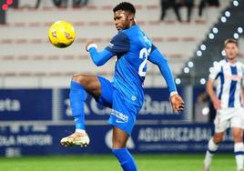 El ghanés Kwasi Sibo, durante el choque del pasado lunes en Lezama contra el Leganés.