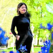 La ministra Rego, fotografiada en el Parque de Doña Casilda, visitó Bilbao el miércoles.